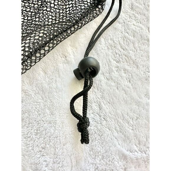 Black Mesh Bag with draw string close - Picture 4 of 6